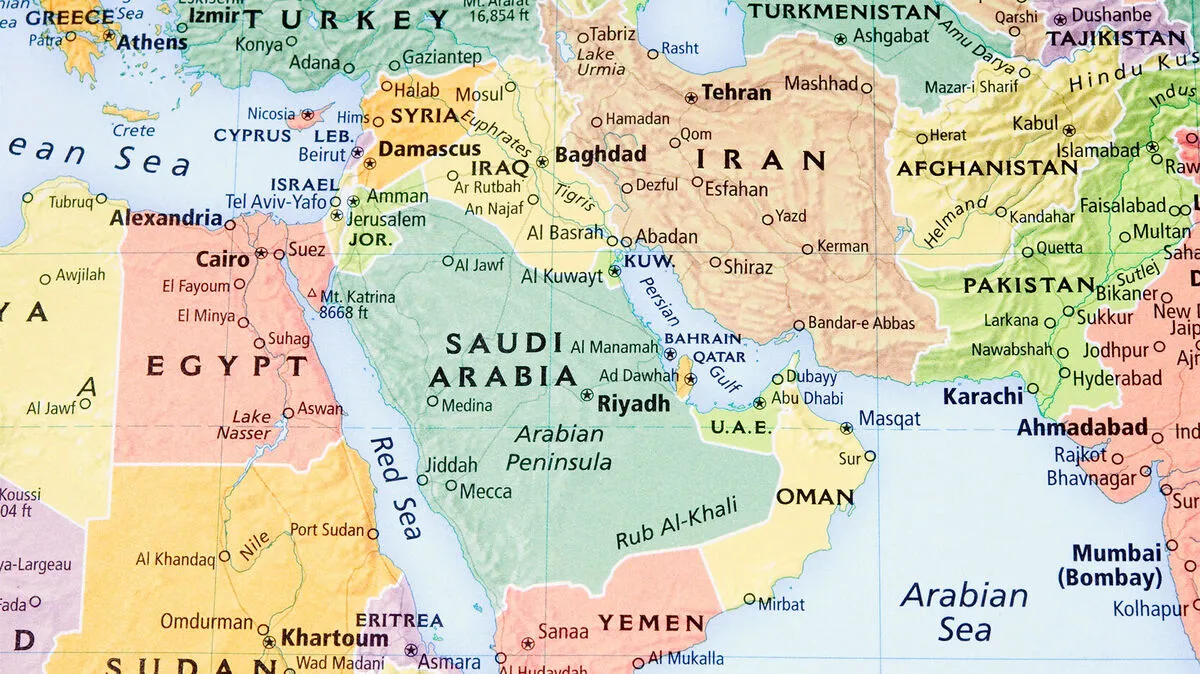 Exploring Turkey’s Influence in the Middle East. The middle east map.