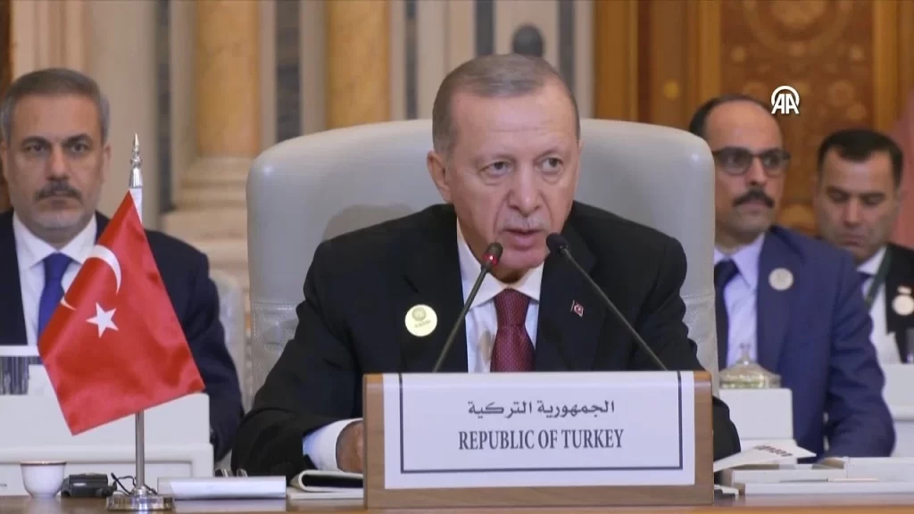 Turkey’s role in the OIC. Erdoğan speaking at the OIC summit